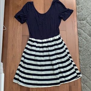 Navy and cream dress